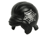 Minifigure, Hair Female Beehive Style with Sideways Fringe with Silver Spider in Web Pattern