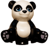 Panda, Mini Doll Style, Sitting with Molded White Head, Stomach and Back and Printed Black Nose and Eye Patches, Dark Azure Eyes and Bright Pink Paws Pattern