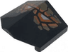 Slope, Curved 33 2 x 2 Double / Inverted with Orange and White Eyes and Dark Tan Scales Pattern