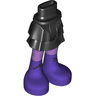 Mini Doll Hips and Skirt Layered with Molded Medium Lavender Legs and Printed Dark Purple Boots Pattern - Thin Hinge