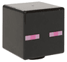 Minifigure, Head, Modified Cube with Pixelated Dark Pink and Bright Pink Eyes Pattern (Minecraft Enderman)