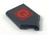 Tile, Modified 2 x 3 Pentagonal with Red Power Symbol on Dark Red Background Pattern
