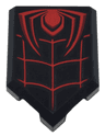 Tile, Modified 2 x 3 Pentagonal with Red Spider Half and Web Pattern