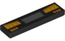 Tile 1 x 4 with Silver Vehicle Grille, Orange and Yellow Headlights and Signal Lights Pattern