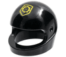 Minifigure, Headgear Helmet Motorcycle (Standard) with Yellow Badge with Minifigure Head Pattern