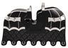 Horse Barding, Ruffled Edge with Silver Armor and Fleur-de-lis Pattern