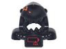 Minifigure, Headgear Mask Shark Head with Open Mouth with Red and Yellow Splotch, Shoulder Pads and Front Panel and Red Low Battery Warning Pattern
