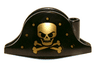Minifigure, Headgear Hat, Pirate Bicorne with Gold Skull, Crossbones and Dots Pattern