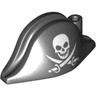 Minifigure, Headgear Hat, Pirate Bicorne with Skull and Crossed Cutlasses Pattern