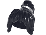 Minifigure, Hair Female Wavy Ponytail with Long Bangs with Silver Band Pattern