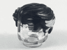 Minifigure, Hair Swept Back with Slight Widow's Peak and Short Sideburns and White Side Streaks Pattern