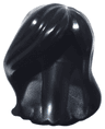 Mini Doll, Hair Female Long, Parted on Side, Swept Back over Forehead, Hole on Top