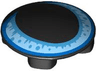 Plate, Round 2 x 2 with Rounded Bottom (Boat Stud) with Cat Eye with Large Pupil and Bright Light Blue, Medium Azure and Blue Iris Pattern