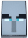 Tile 2 x 3 with Pixelated Eyebrows, Dark Turquoise Eyes, and Dark Bluish Gray Rectangle Nose on Light Bluish Gray Background Pattern (Minecraft Ominous Banner)