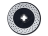 Technic, Disk 3 x 3 with Disk Brake Silver Drilled Rotor Pattern