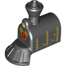Duplo, Train Steam Engine Front with Cow Catcher with White Headlight and Gold Number 1 on Mouse Head Pattern