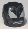 Minifigure, Headgear Helmet Armor Plates and Ear Protectors with Black Faceplate, White Alien Eyes and White Sharp Teeth Pattern
