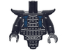 Torso, Modified Short with Smooth Armor Breastplate with Shoulder Pads and Silver Armor and Dark Blue Tassels Pattern / Black Arms / Black Hands