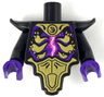 Torso, Modified Short with Smooth Armor Breastplate with Shoulder Pads and Gold Armor Plates, Magenta Energy Pattern / Black Arms / Dark Purple Hands