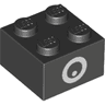 Brick 2 x 2 with White Circle and Dot Pattern (Super Mario Chain Chomp Eye)