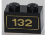 Brick 1 x 2 with Gold '132' Pattern