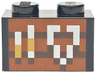 Brick 1 x 2 with Reddish Brown and Dark Brown Pixelated Smithing Table with Medium Nougat and Silver Tools Pattern