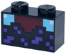 Brick 1 x 2 with Minecraft Pixelated Enchanting Table, Dark Red, Medium Azure and White with Dark Purple Squares Pattern