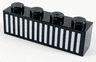 Brick 1 x 4 with White Grille with 15 Vertical Lines Pattern