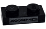 Plate 1 x 2 with AMG Logo on Silver Background Pattern