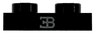 Plate 1 x 2 with Silver Bugatti Logo Pattern