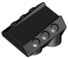 Brick, Modified 2 x 2 No Studs, Sloped with 6 Side Pistons Raised