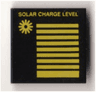 Tile 2 x 2 with Yellow 'SOLAR CHARGE LEVEL', Sun and Lines Pattern