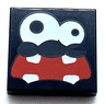 Tile 2 x 2 with White Eyes, Large Right Eye, and Red Wide Open Mouth with 4 Teeth Pattern (Super Mario Fuzzy Face)