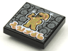 Tile 2 x 2 with BeatBit Album Cover - Gold Singer with Minifigure Audience Pattern