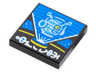 Tile 2 x 2 with BeatBit Album Cover - Bright Light Blue Alien Head on Holoprojector Pattern