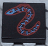 Tile 2 x 2 with Blue and Red Eel Pattern