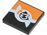 Tile 2 x 2 with SW White and Orange Pattern