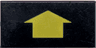 Tile 1 x 2 with Yellow Arrow Short without Black Border Pattern