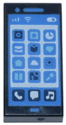Tile 1 x 2 with Blue and White Cell Phone / Smartphone Screen and Medium Azure App Icons Pattern