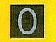 Tile 1 x 1 with Silver Number 0 Pattern