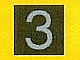 Tile 1 x 1 with Silver Number 3 Pattern