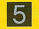 Tile 1 x 1 with Silver Number 5 Pattern