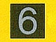 Tile 1 x 1 with Silver Number 6 Pattern