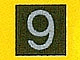 Tile 1 x 1 with Silver Number 9 Pattern