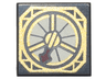 Tile 1 x 1 with Gold and Tan Magic Compass with Thin Dark Red Needle Pattern