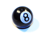 Technic Ball Joint with Black Number 8 on White Circle Pattern (Pool 8 Ball)