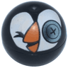 Technic Ball Joint with Closed Eye, Metallic Light Blue Button Eye, and Orange Beak on White Background Pattern (Frozen Sir Jorgenbjorgen Head)