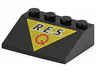 Slope 33 3 x 4 with 'R.E.S.' and Red Capital Letter Q (Res-Q) on Yellow Triangle Pattern