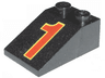 Slope 33 3 x 2 with Red Number 1 with Yellow Border Pattern