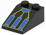 Slope 33 3 x 2 with RoboForce Blue and Gold Mechanical Foot Pattern